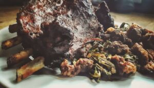 Bear Ribs with Birch/Mustard Barbecue Sauce